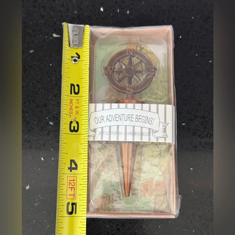 🍾 10pc Compass Bottle Stopper Party Facors- “Our Adventure Begins!”- NWT